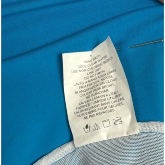 Swim Solutions Women's Tummy-Control Flyaway Swimdress Crochet 8 Blue NWT's. - Picture 8 of 8